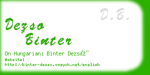 dezso binter business card